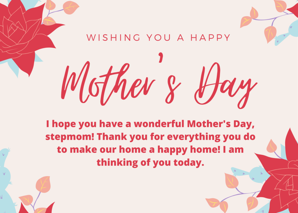 stepmom mothers day card