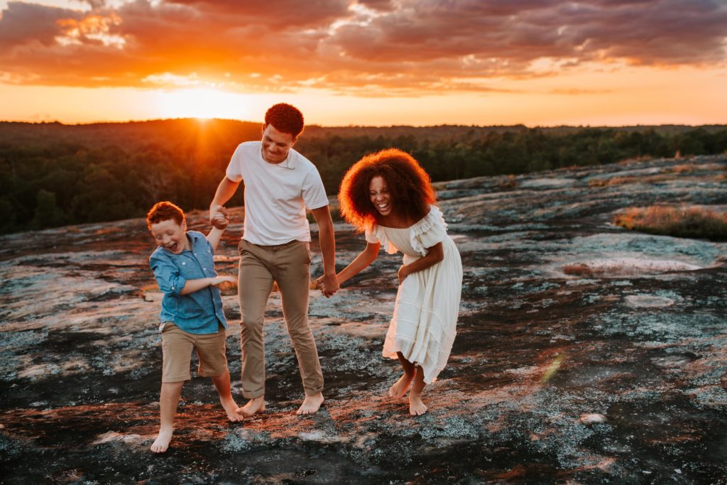siblings laughing