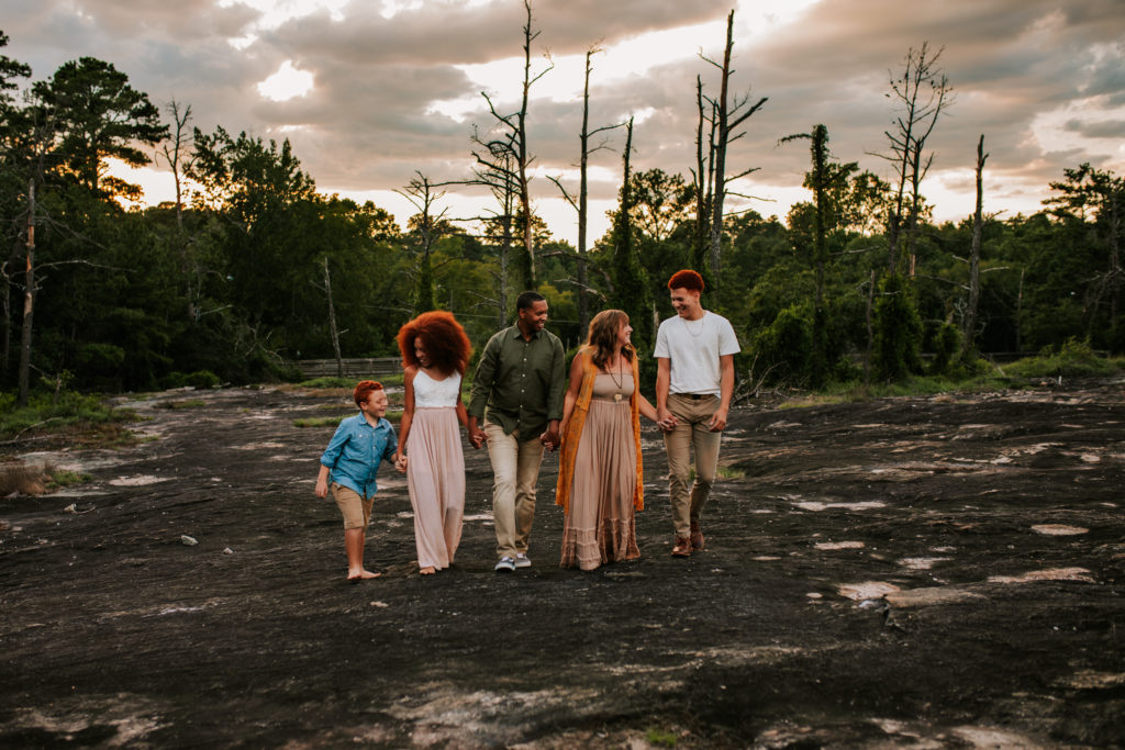 Family holding hands