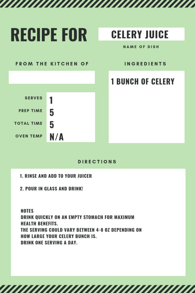 Celery juice recipe 